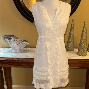 Embroidered Lace and Ruffled Dress
